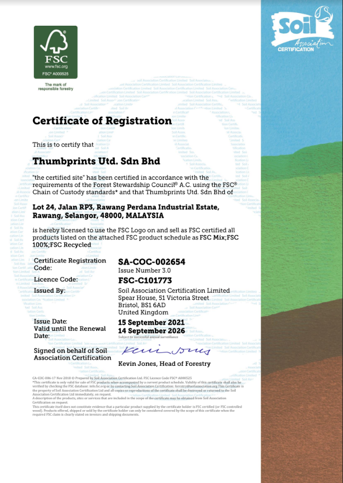 FSC certificate (15 Sep 2021 -14 Sep 2026)